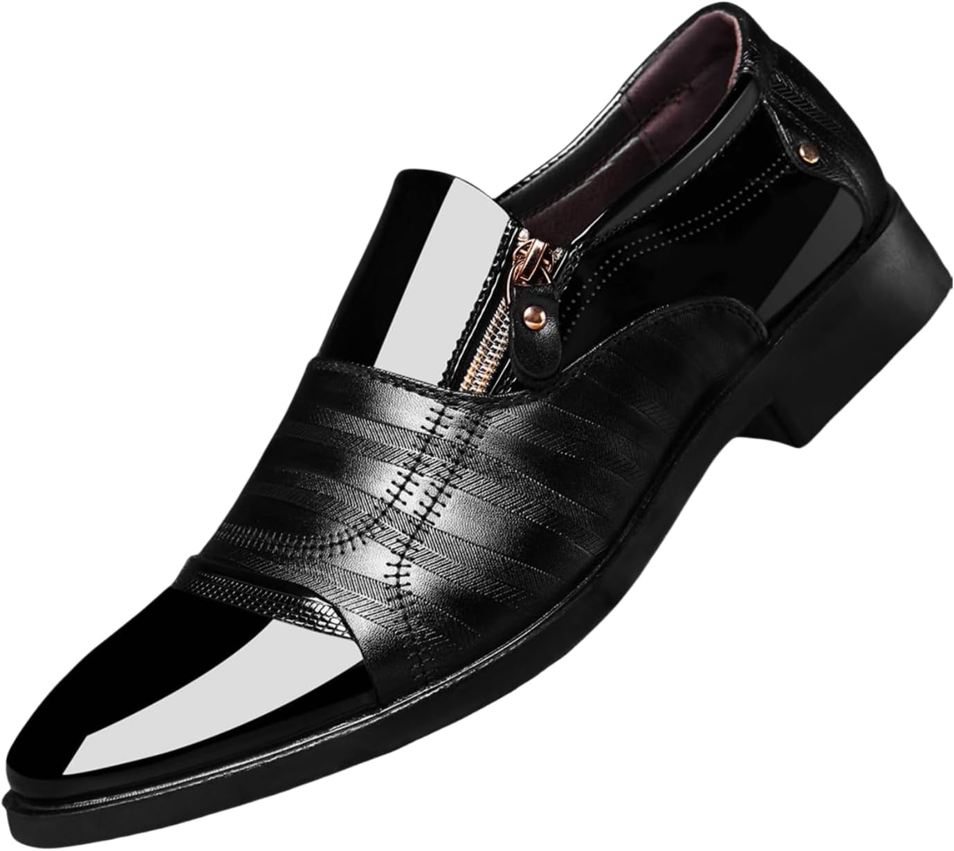 

Мужские комфортные туфли-лоферы Hhhchpm с боковой молнией, нескользящие, мужские классические туфли, черный