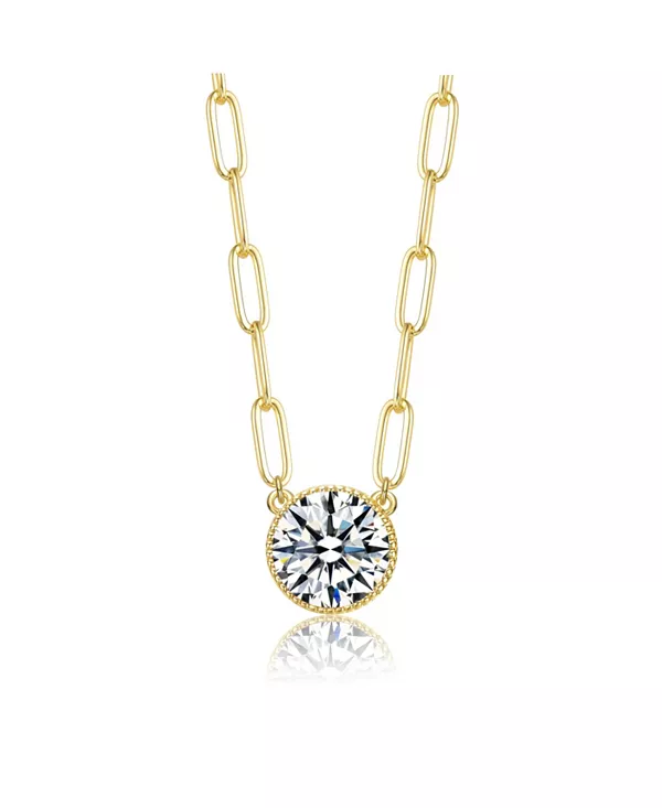 

Ожерелье с круглыми камнями и прозрачными кубическими цирконами Rachel Glauber, gold