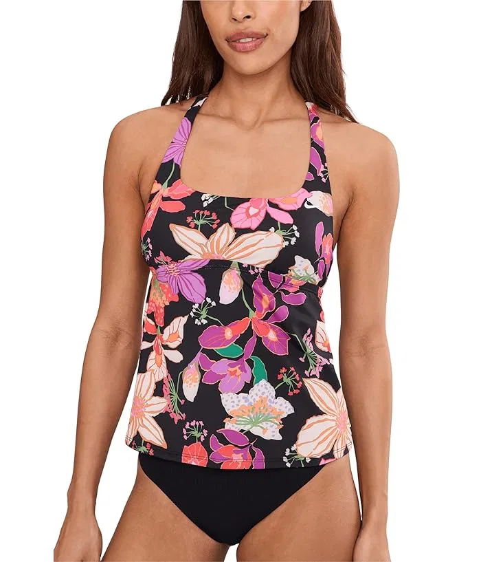 Купальник танкини с цветочным принтом Hot House Floral Square Neck Nike, Black