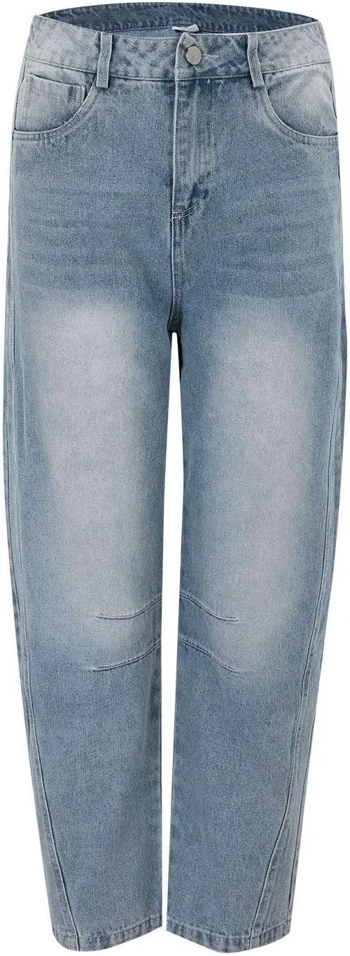 Джинсы свободные, Women's Corduroy Pants, Sky Blue — фото 4