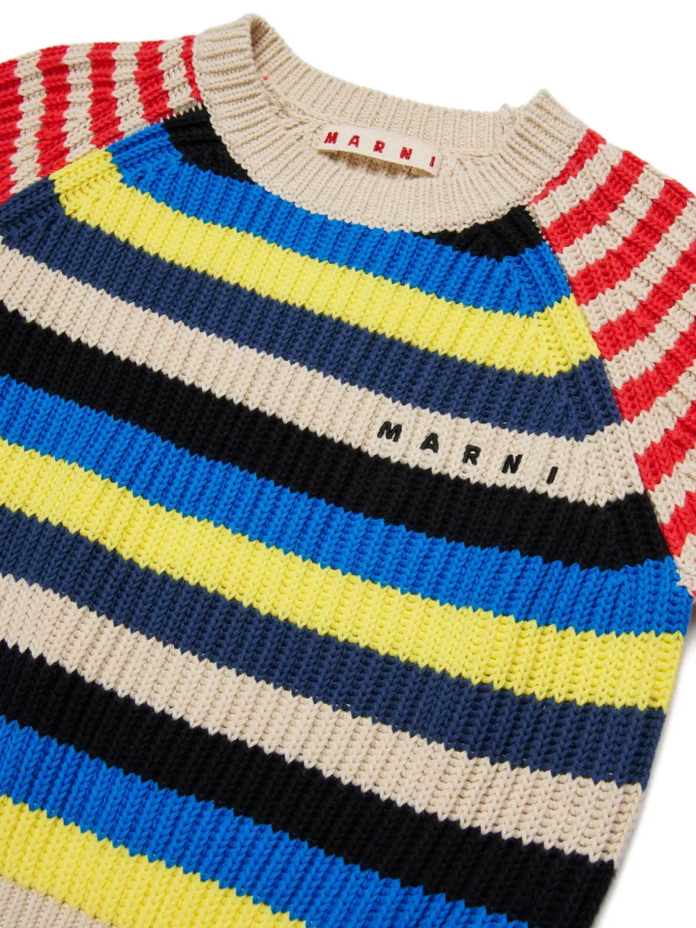 Свитер в полоску Marni Kids, бежевый — фото 3