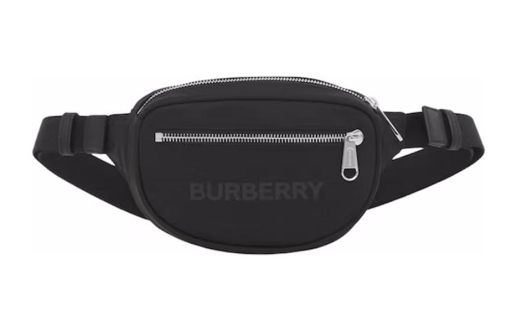 

Burberry Чёрная маленькая поясная сумка из нейлона с логотипом