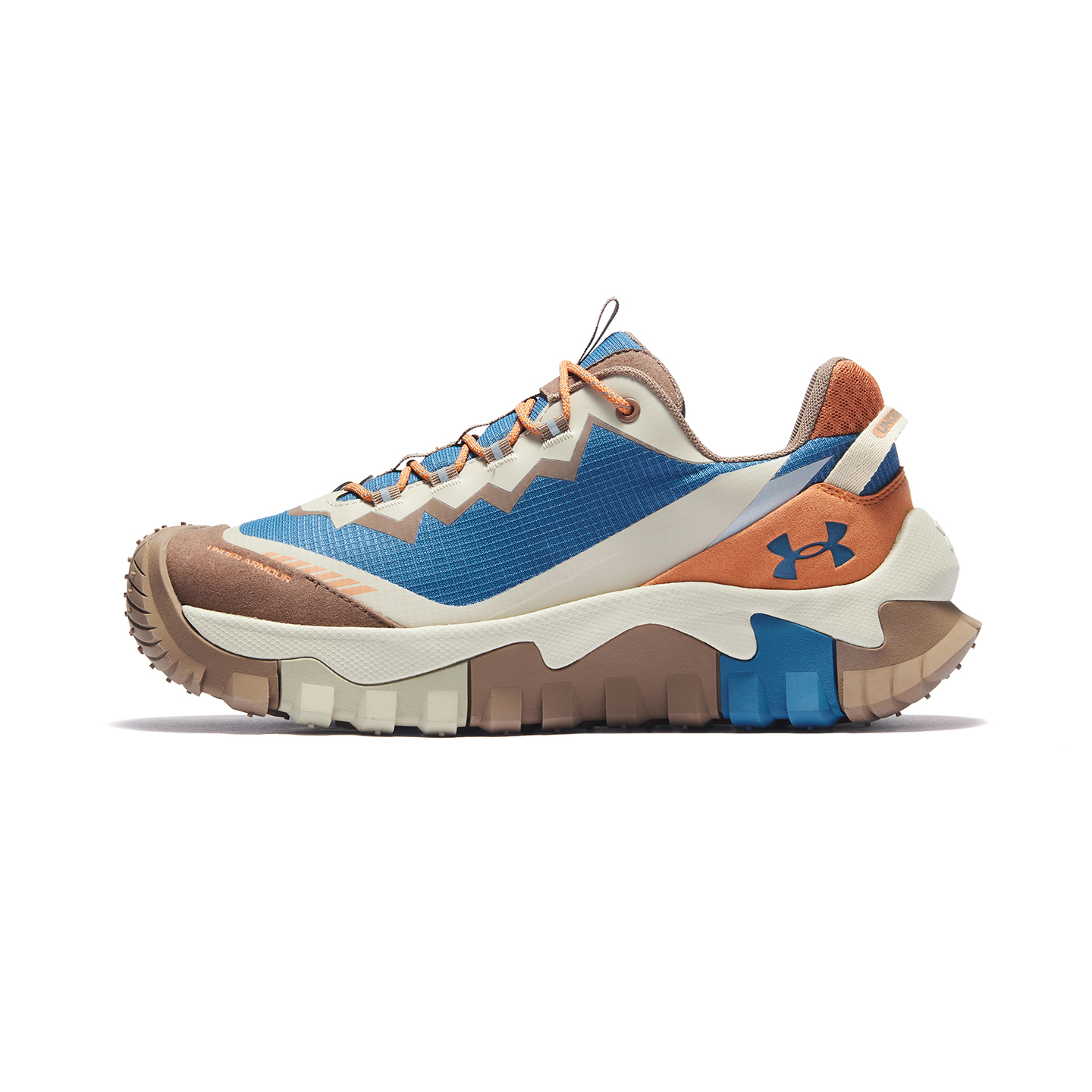 

Under Armour Амортизирующие, износостойкие, водонепроницаемые, противоскользящие низкие треккинговые ботинки унисекс оранжево-коричневые с неоново-зеленым, цвет Neon Green