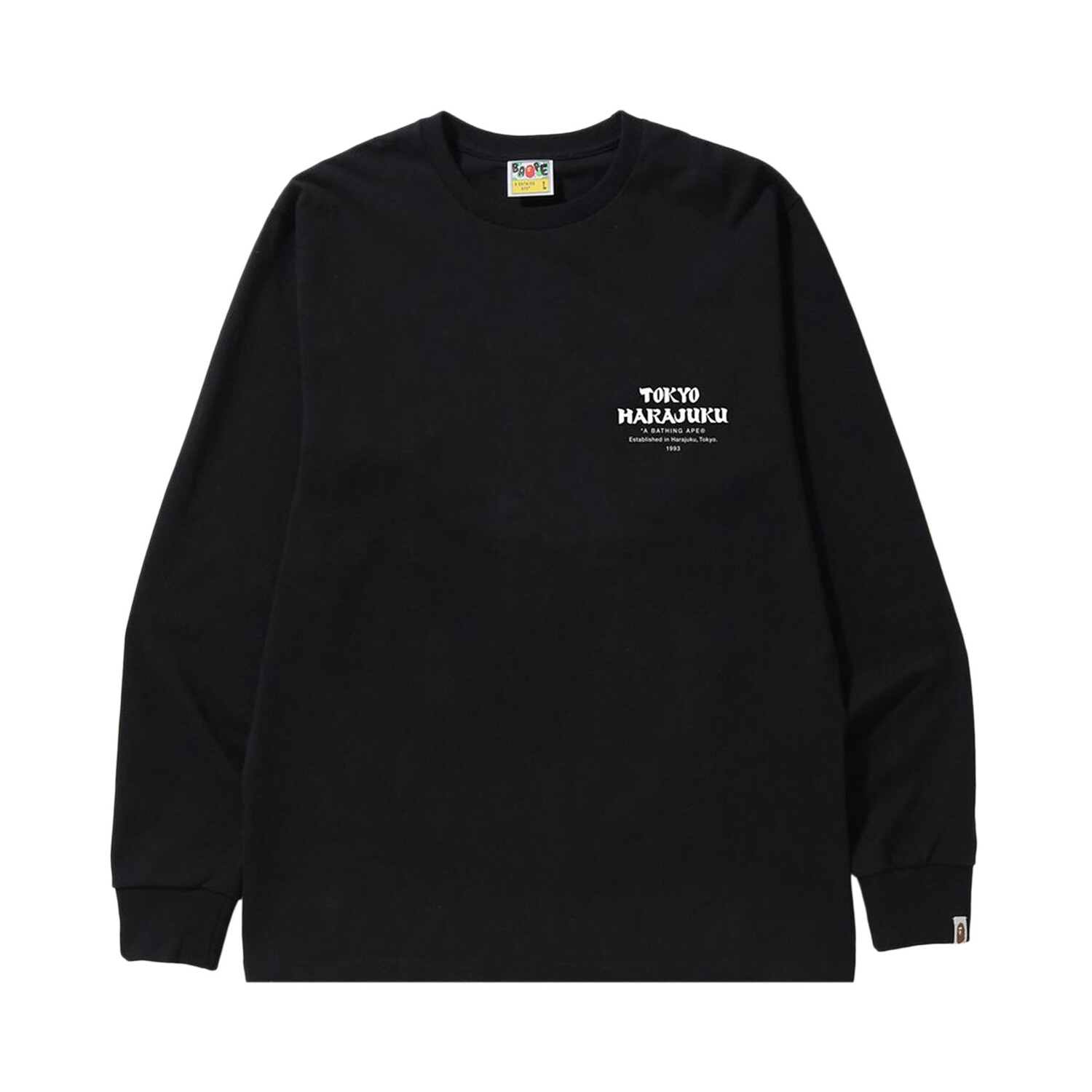 

Футболка с длинными рукавами BAPE Japan Culture Daruma, черная, Черный, Футболка с длинными рукавами BAPE Japan Culture Daruma, черная