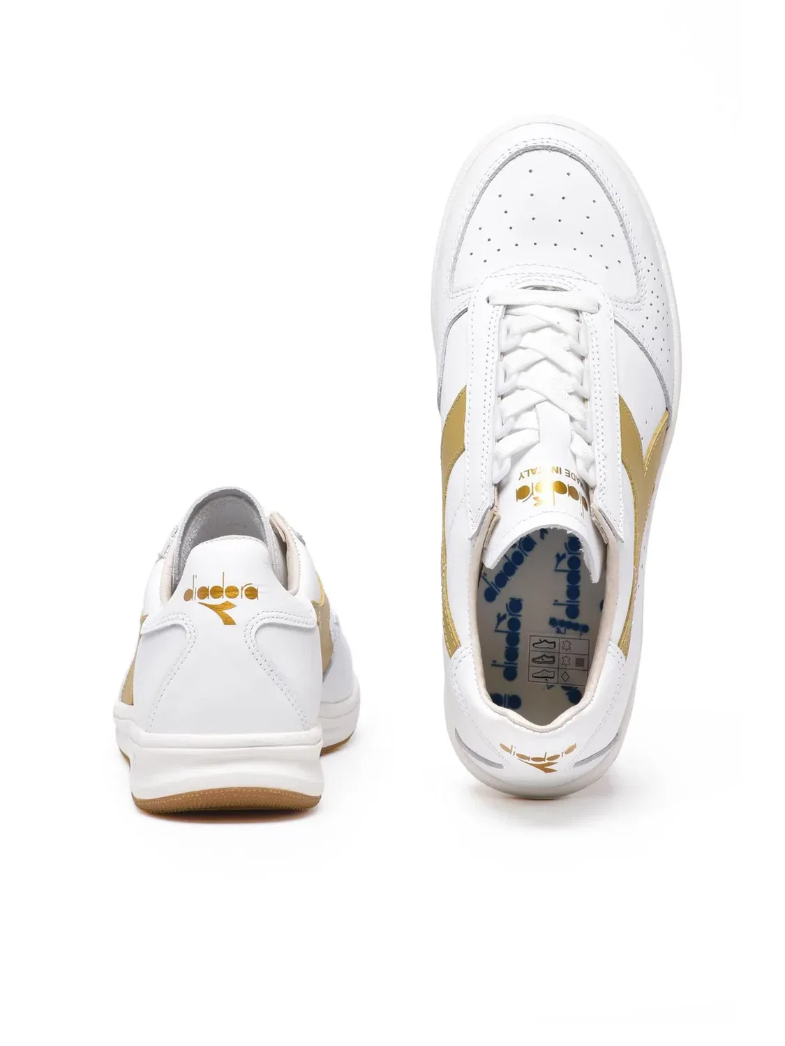 Кроссовки B.Elite из белой кожи с золотистым покрытием DIADORA HERITAGE, White — фото 3