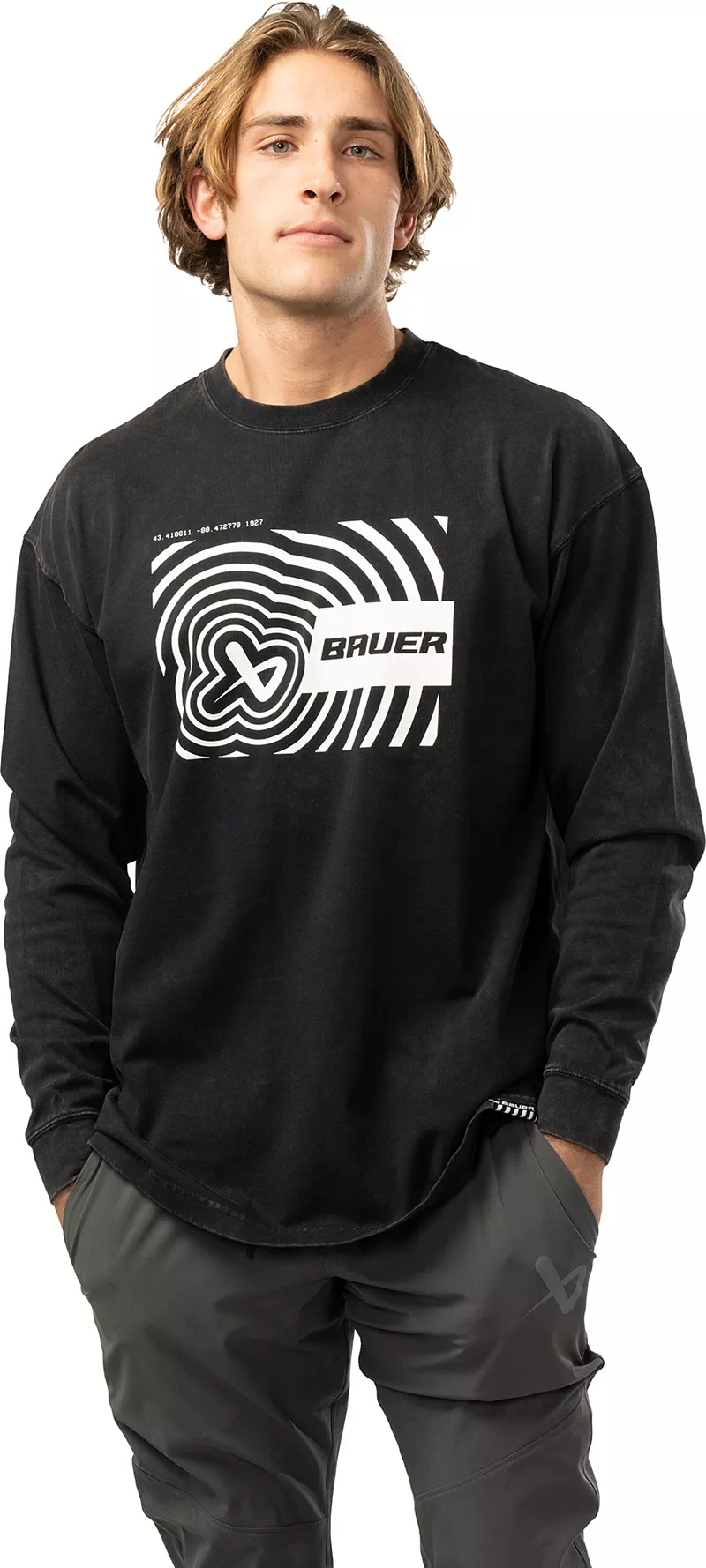 

Футболка Bauer для взрослые Icon Illusion с длинными рукавами, черный