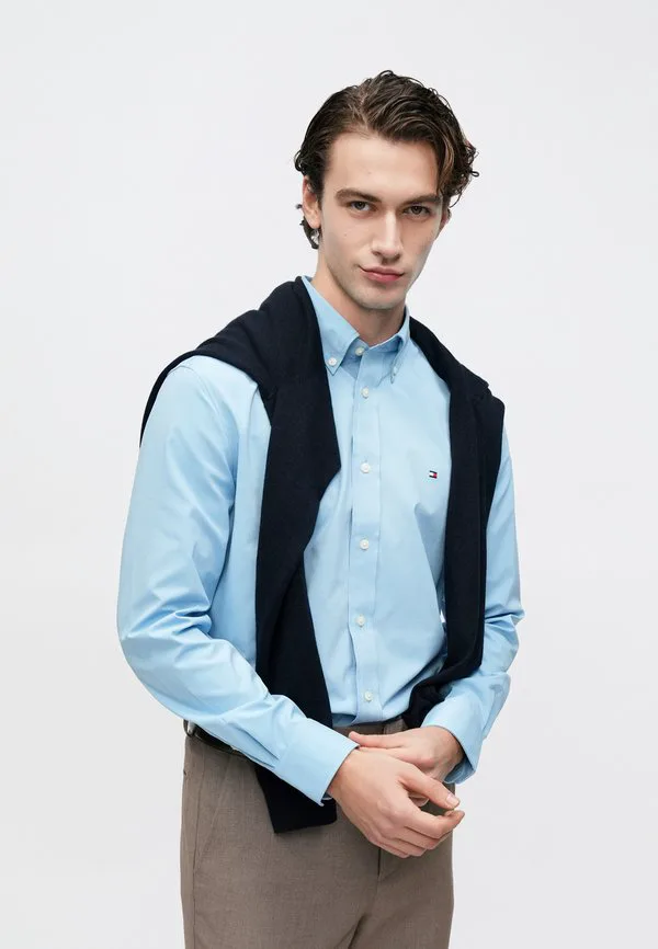 Высококачественная однотонная рубашка Tommy Hilfiger, Well Water — фото 4