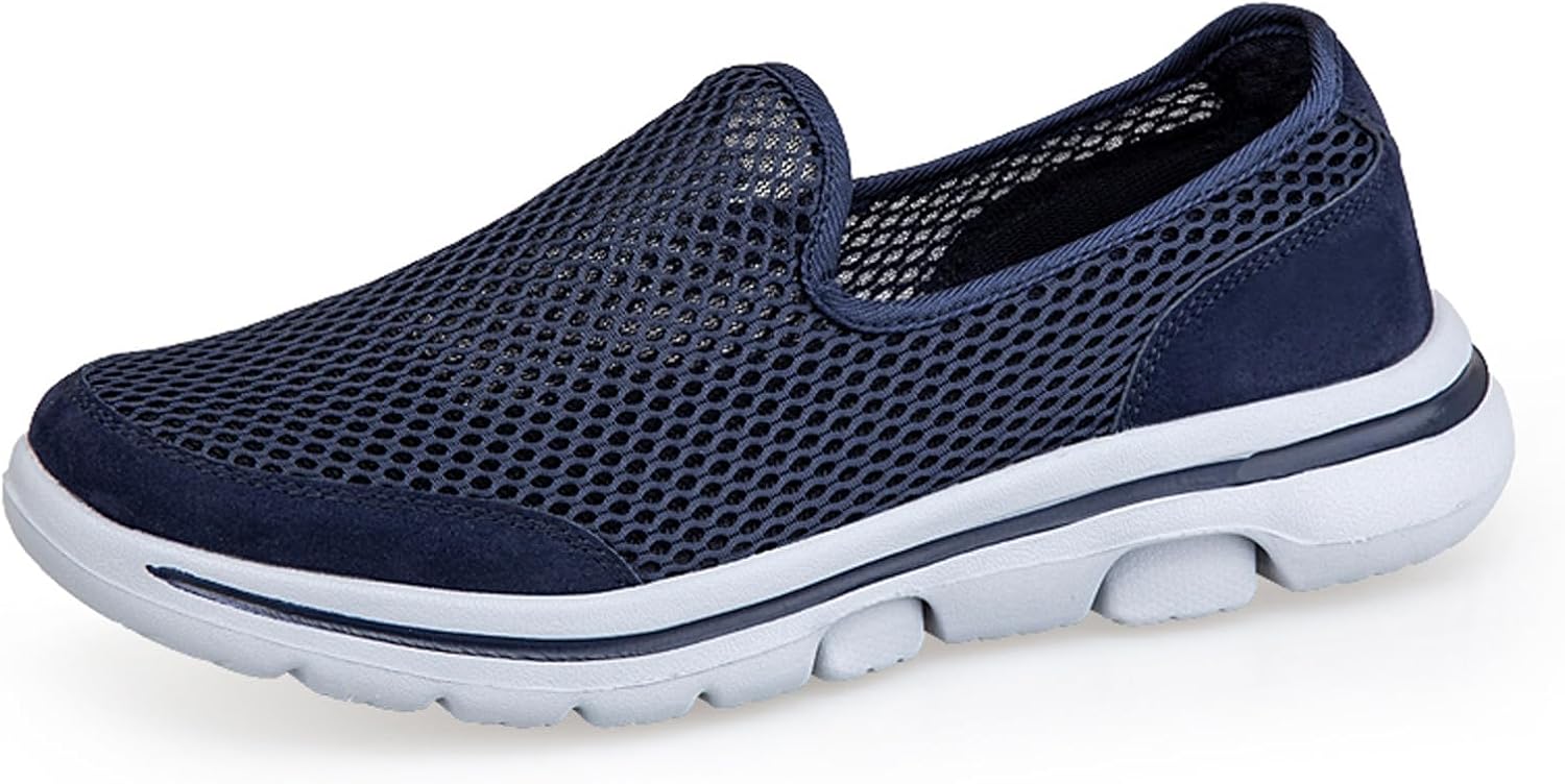 

Ортопедическая обувь ihinzry для женщин и мужчин, удобные прогулочные туфли, легкие дышащие вязаные лоферы, темно-синий