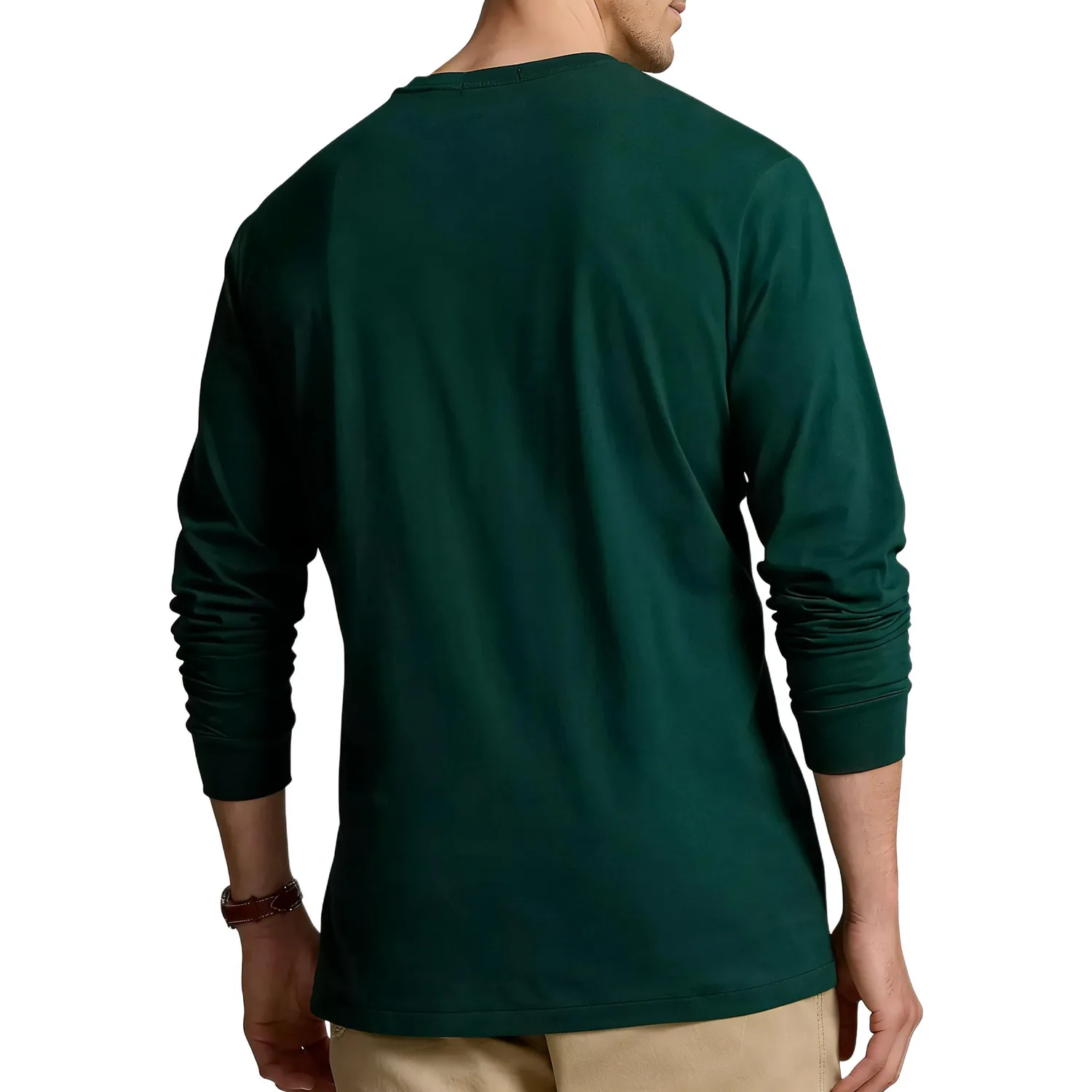 Polo Ralph Lauren Футболка Custom Slim Fit мужская зеленая — фото 3