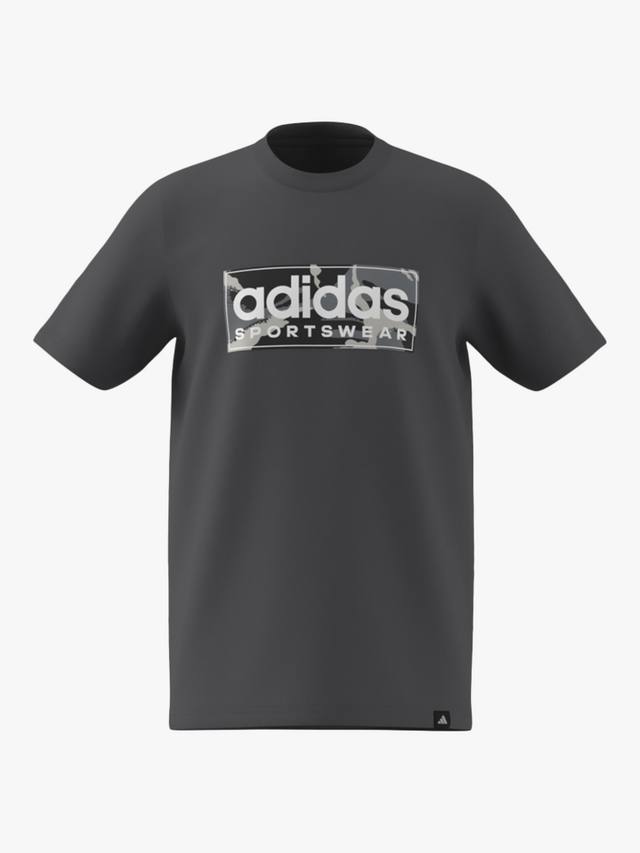 

Детская футболка с камуфляжным линейным принтом adidas, Grey