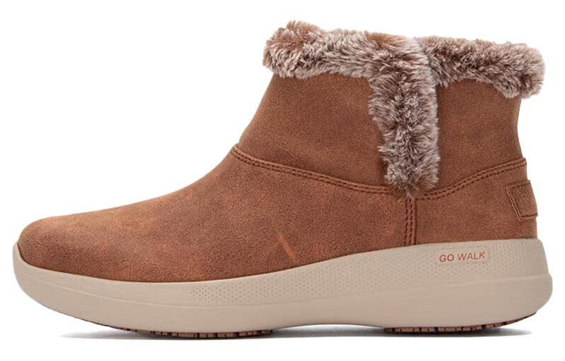 Женские ботинки Skechers низкие с мехом, коричневый