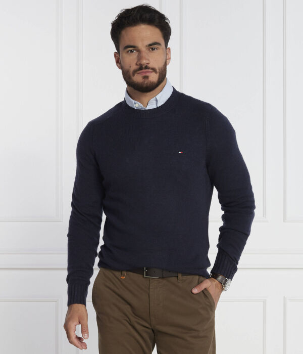 Джемпер мужской Tommy Hilfiger из мериносовой шерсти, синий — фото 3