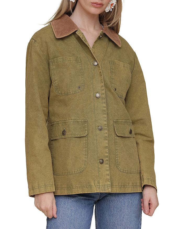 

Потертая хлопковая полевая куртка Avec Les Filles, зеленый