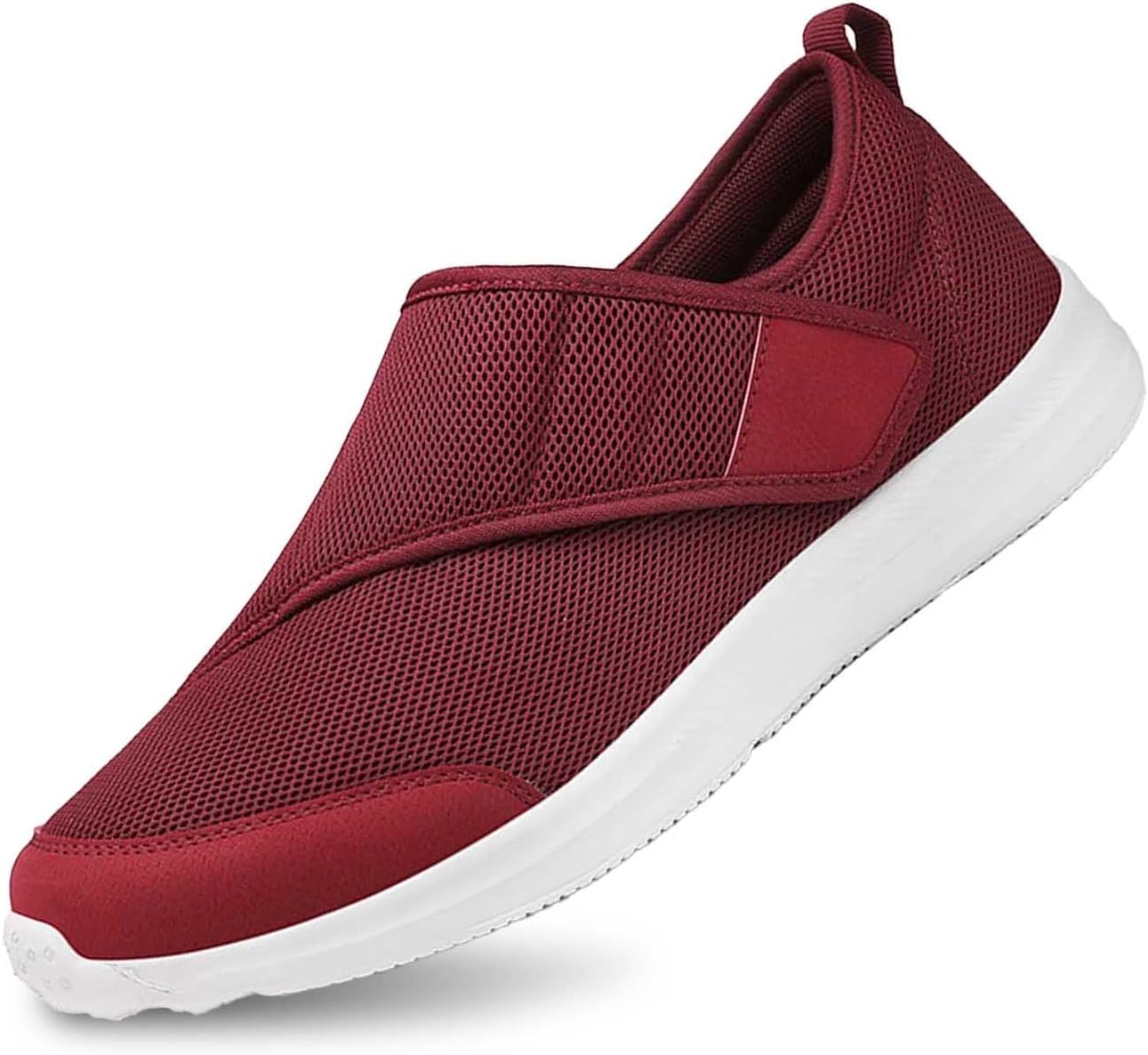 

Мужские слипоны для ходьбы, дышащие, легкие, удобные, нескользящие, для широкой стопы, с мягкой подошвой, повседневные Generic, винный