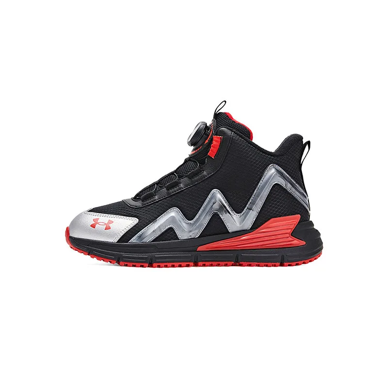 Детские уличные кроссовки Kids Under Armour, черный красный (Grade School) — фото 3