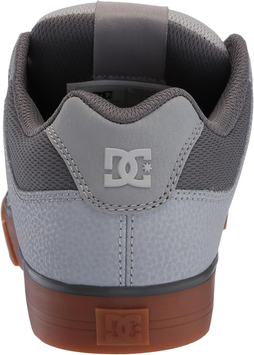 Мужские кеды DC Mens Pure Low Top с низким верхом на шнуровке для повседневного ношения и скейтбординга Dc Shoes, Carbon/Gum — фото 3