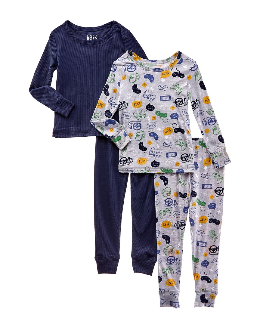 

Пижамный комплект Only Boys из 4 предметов Just Chill Yummy & Brushed Waffle, синий