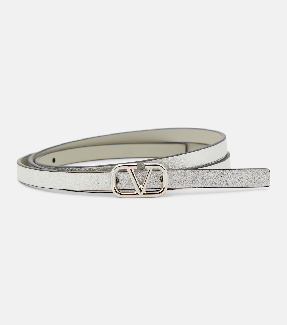 

Ремень VLogo Signature из натуральной кожи с двусторонним дизайном Valentino Garavani, Silver/Opal Grey