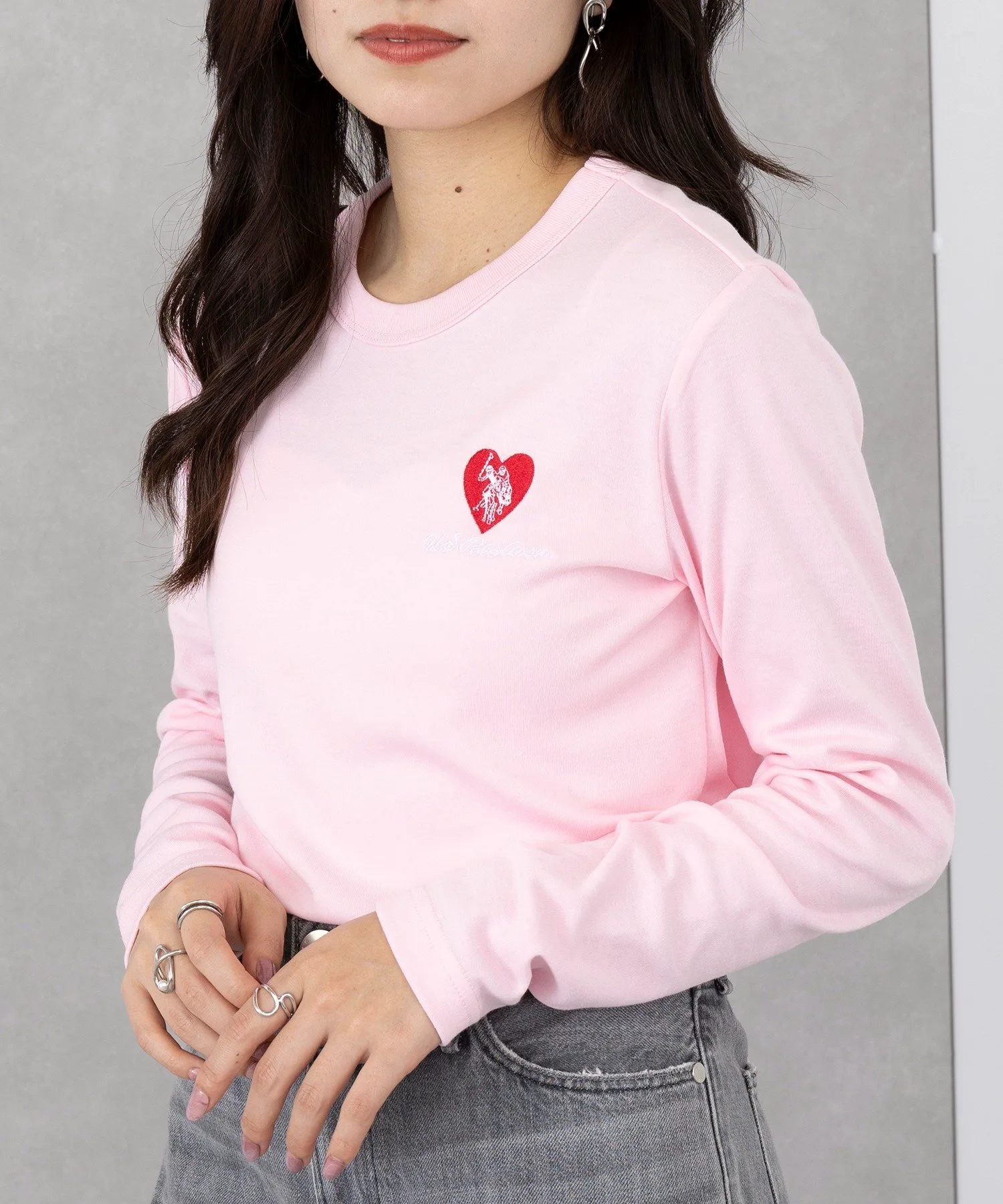 Футболка с длинным рукавом и вышивкой в виде сердца от US POLO ASSN./Beauty Smooth. U.S. Polo Assn., PNK — фото 4