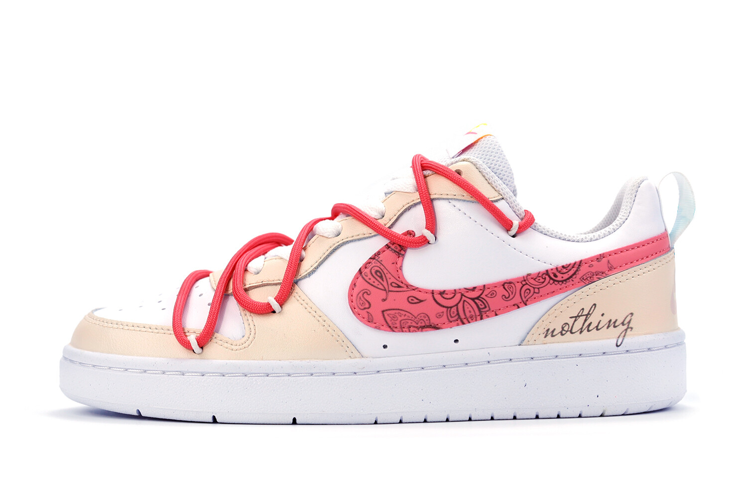 

Кроссовки Nike Court Borough Series Skateboarding Shoes Women's Low-top Pink/Beige, бежевый
