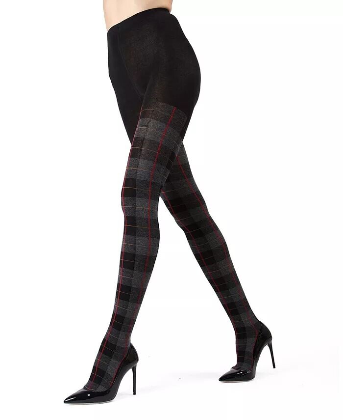 

Женские колготки-свитеры в крупную клетку Glasgow Tartan MeMoi, черный