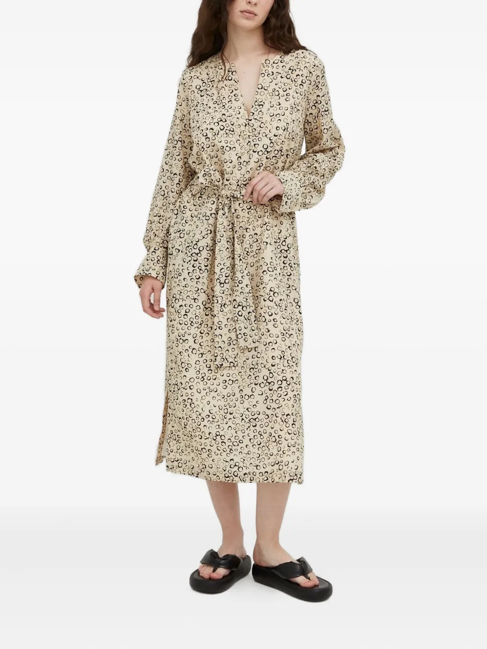 

Платье миди Aidana с поясом и принтом Drykorn, нейтральный