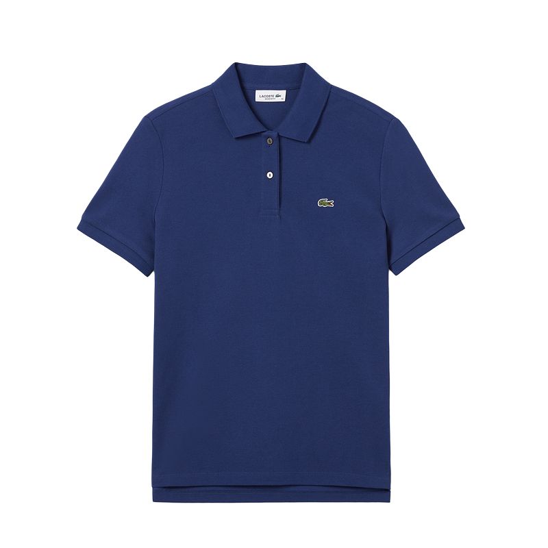 Женская поло Lacoste, классический крой, темно-синий
