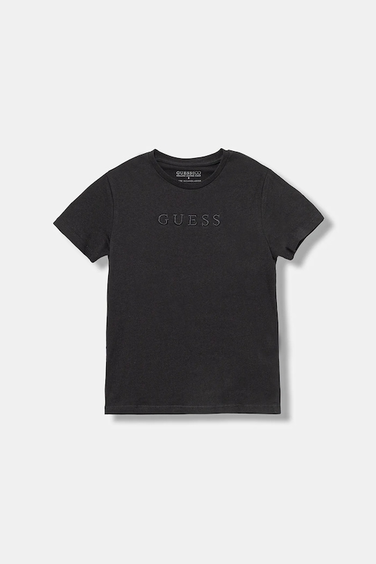 

Детская хлопковая футболка Guess, черный