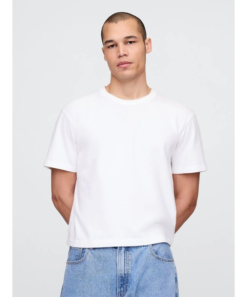 

Футболка укороченная плотная с коротким рукавом унисекс GAP, белый