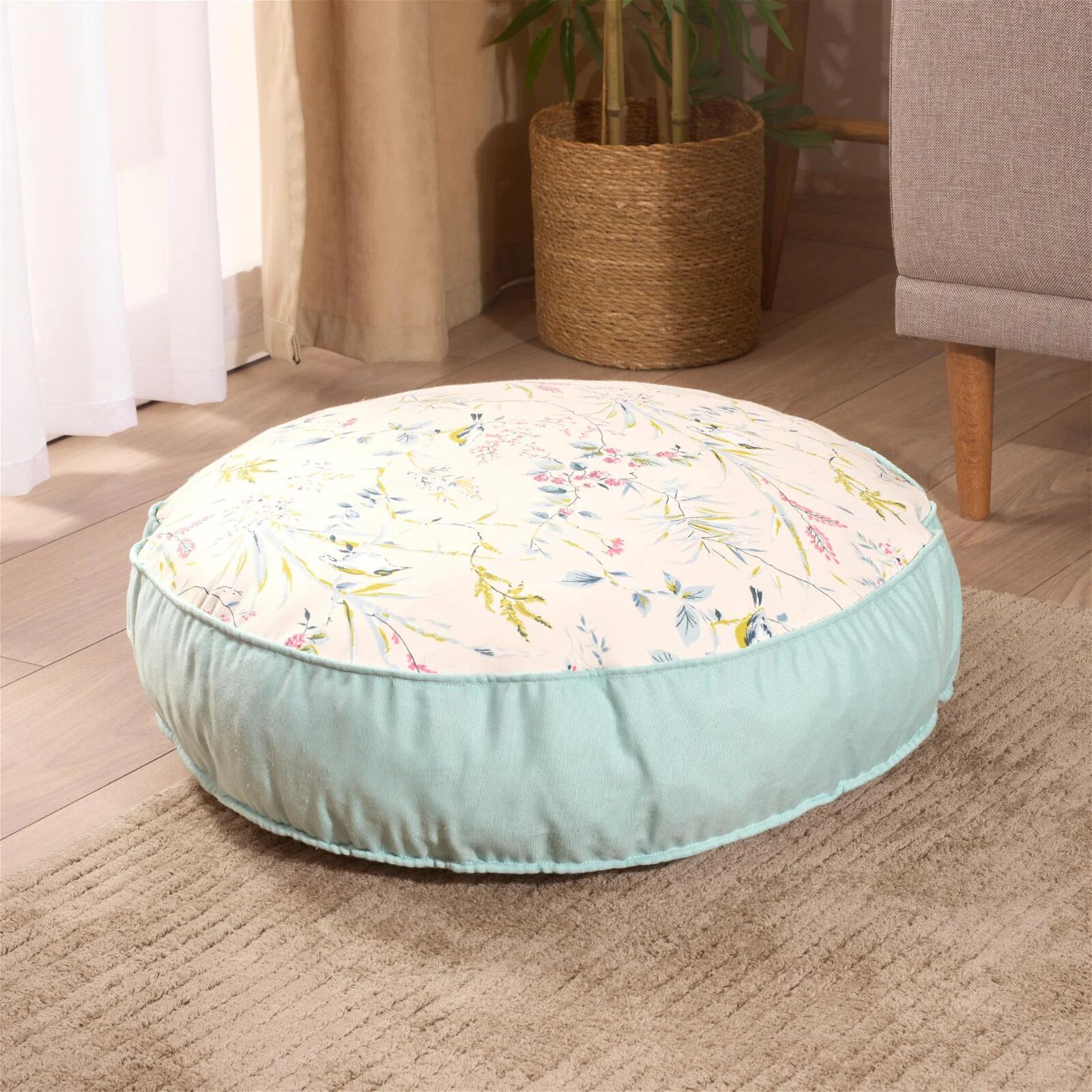 

Evidea Soft Daisy Круглая напольная подушка - Синий - 60x60 см