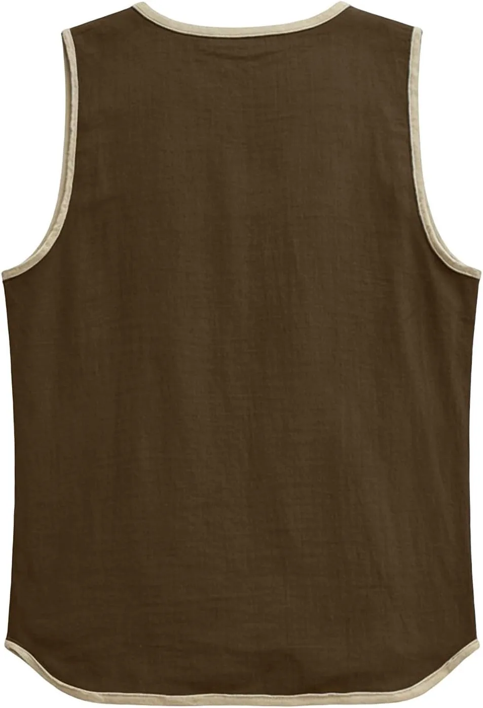 Льняная футболка для мужчин Casual Sleeveless V Neck — фото 4