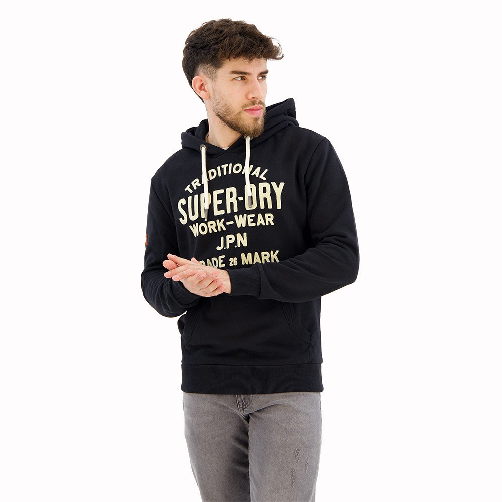 

Худи Superdry Workwear Flock Graphic, черный