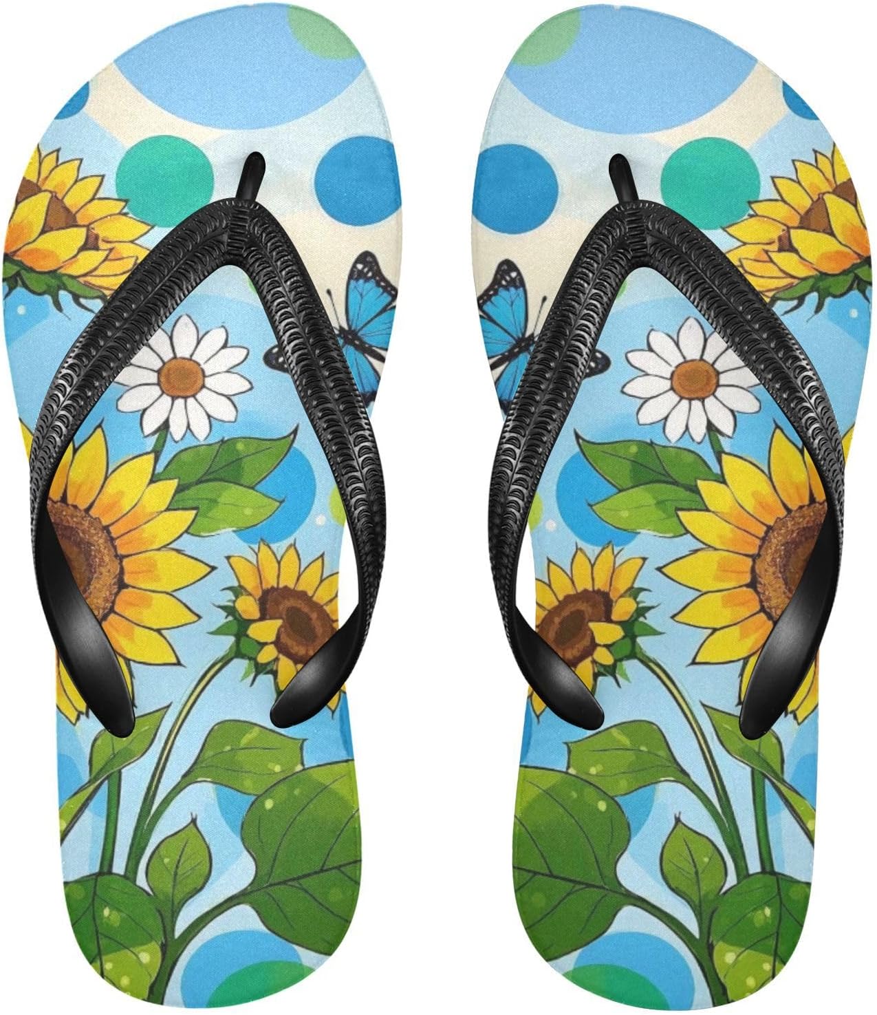 

Женские и мужские шлепанцы с красивыми бабочками, женские слайды, мужские сандалии, душевые тапочки, летние нескользящие шлепанцы для бассейна, пляжа и ванной Mnsruu, Sunflower A17564