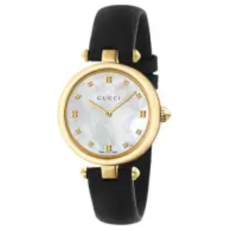 

Часы Gucci Diamantissima 32 мм, арт. YA141404, перламутр/золото/черный