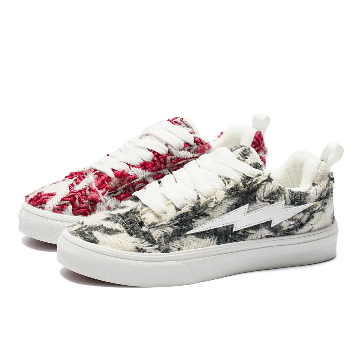 

T628 Износостойкие и легкие низкие скейтерские кроссовки унисекс красно-серые непарные, цвет Red Gray Mismatched