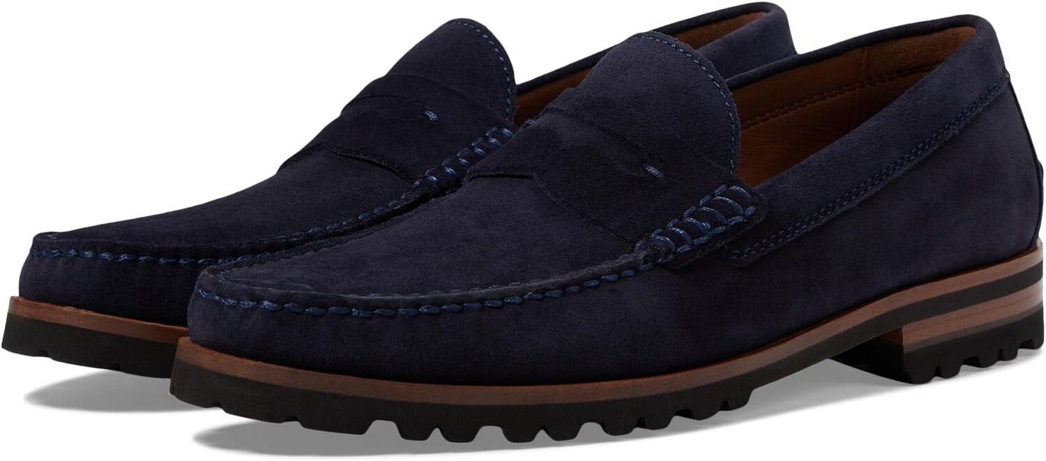 

Лоферы Baldwin Lug Penny Johnston & Murphy Collection, цвет Navy English Suede