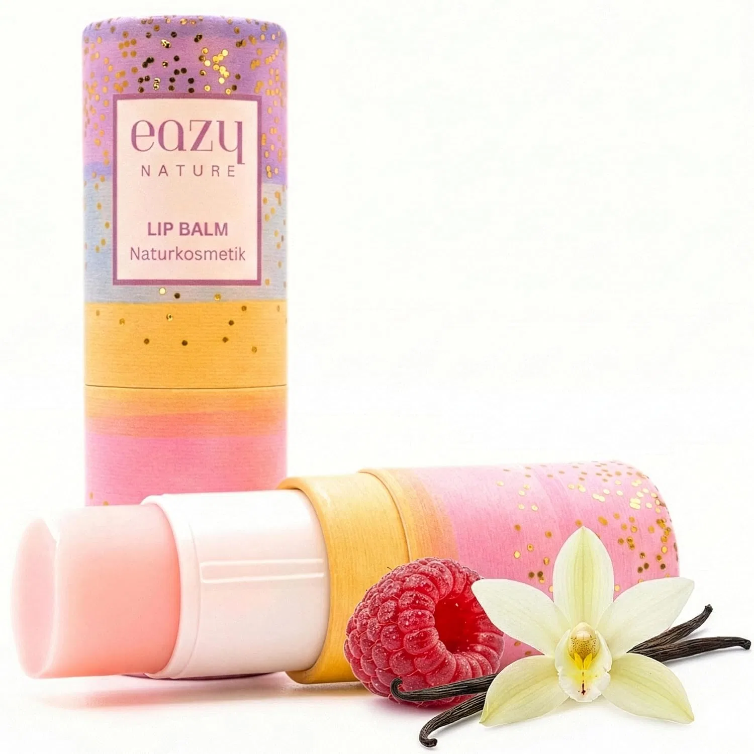 Детский бальзам для губ Naturkosmetik XL «Малина-Ваниль», 6 г Eazy Nature
