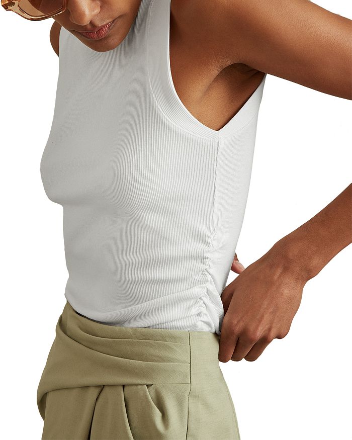 

Топ Trudy Ruched Ribbed REISS, белый