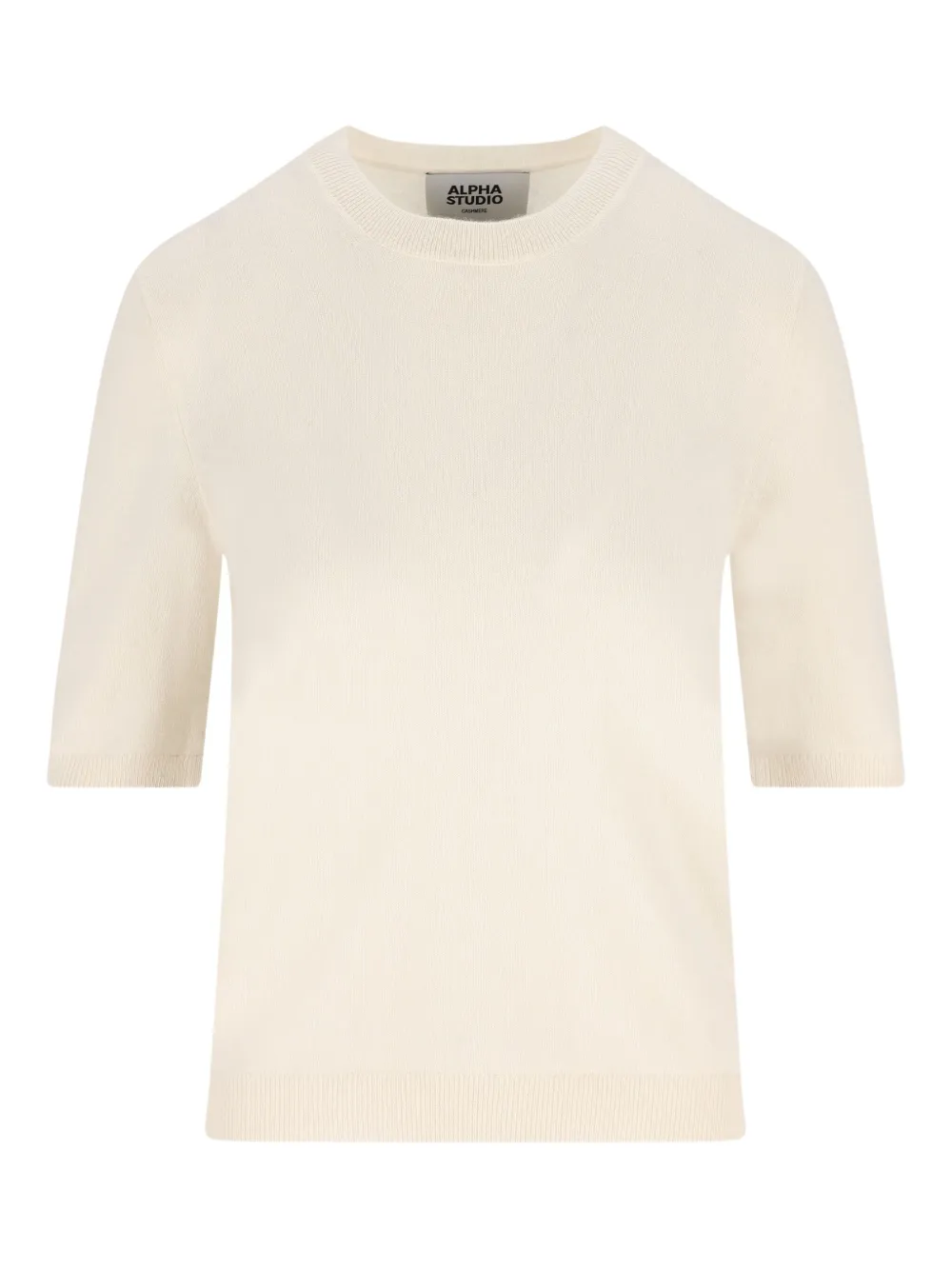 

Футболка с короткими рукавами из кашемира Alpha Studio, нейтральный