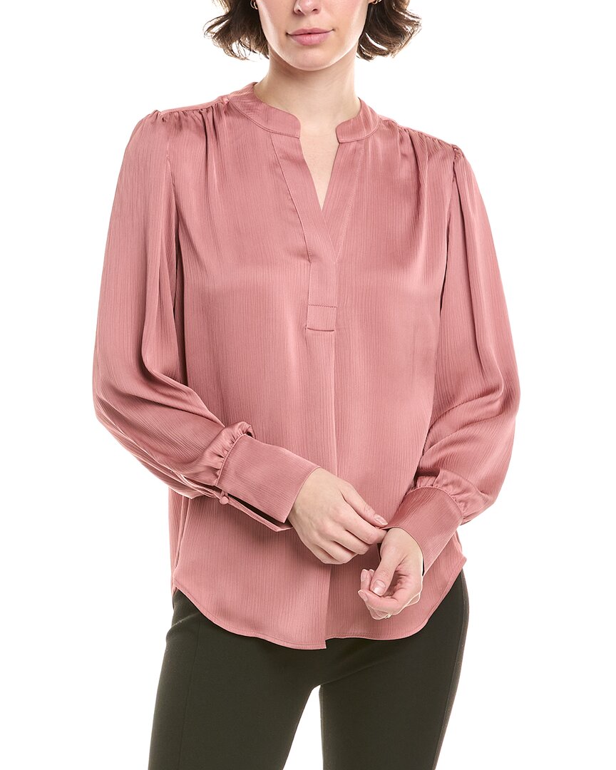 

Anne Klein Блуза с плиссировкой спереди, розовый