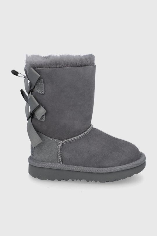 

Детские замшевые зимние ботинки UGG Bailey Bow II, серый