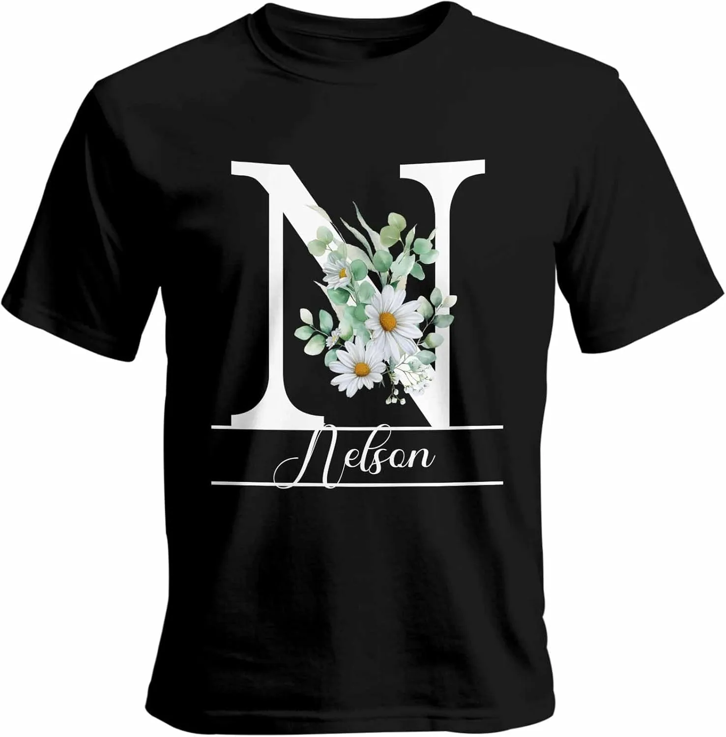 

Футболка с именем или текстом Daisy N, Unisex, Cotton, Round Neck Vaxbryntel