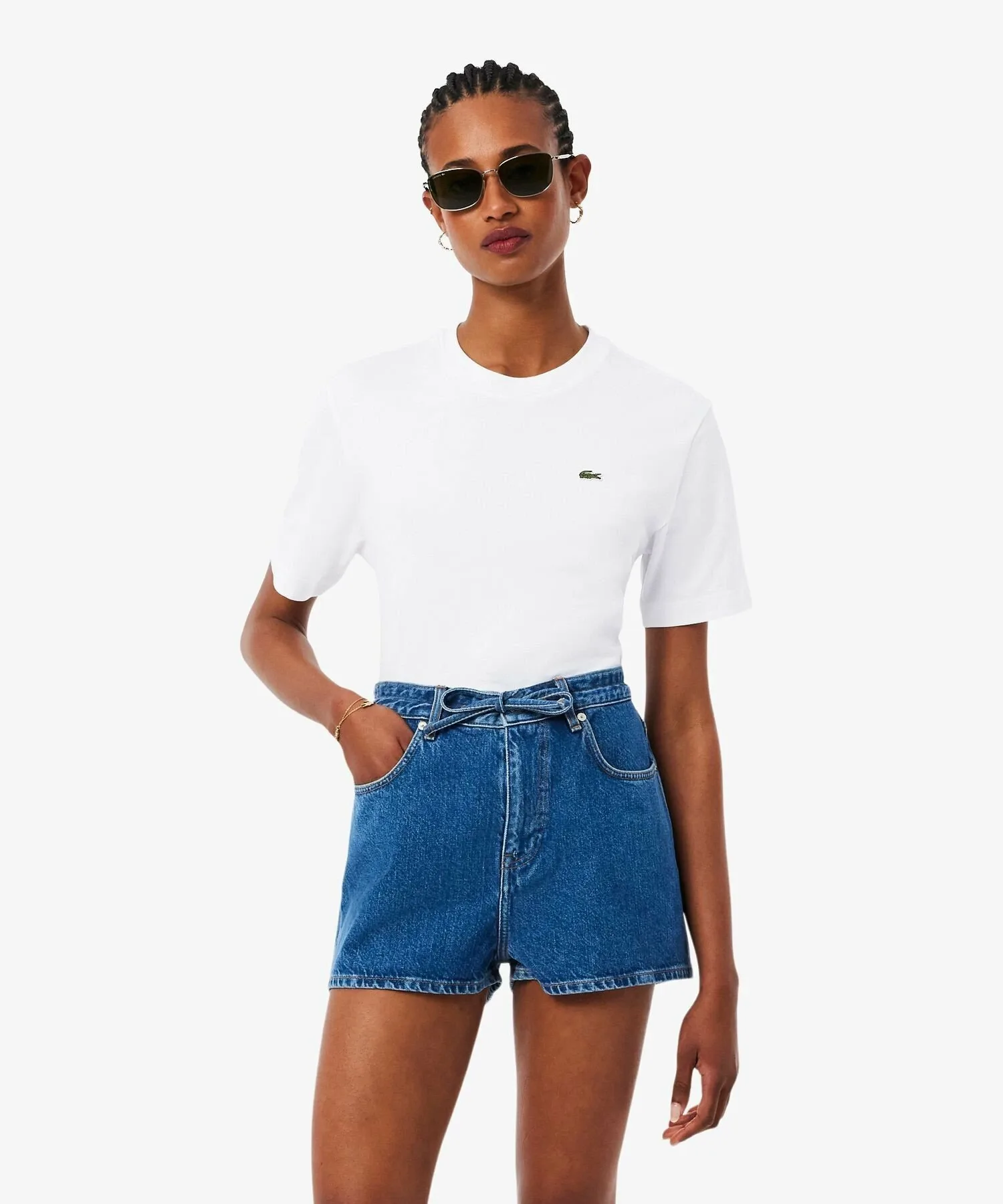 Футболка LACOSTE Классическая, Хлопок Пима, Белая