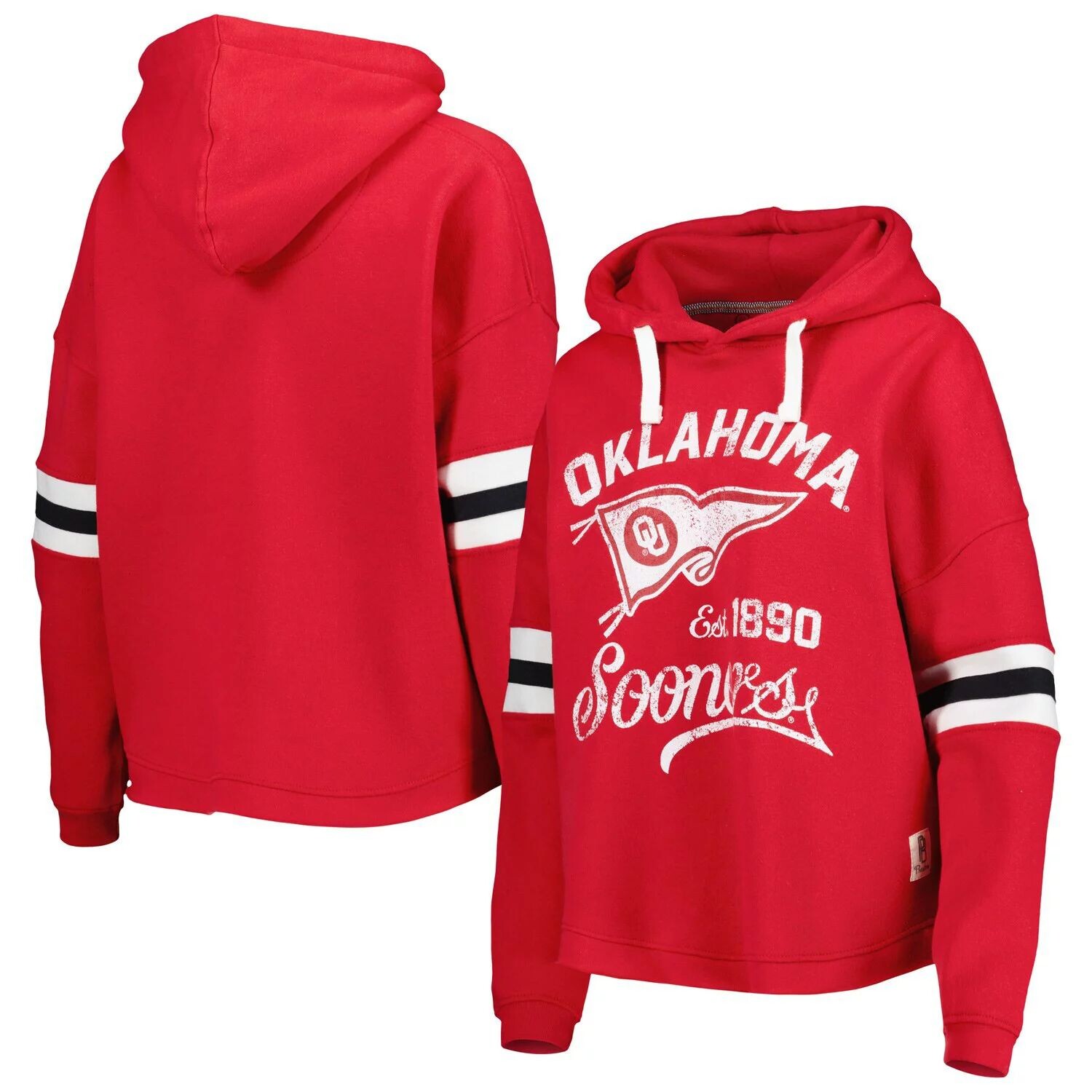

Женский пуловер с капюшоном для прессы Crimson Oklahoma Earlys Super Pennant