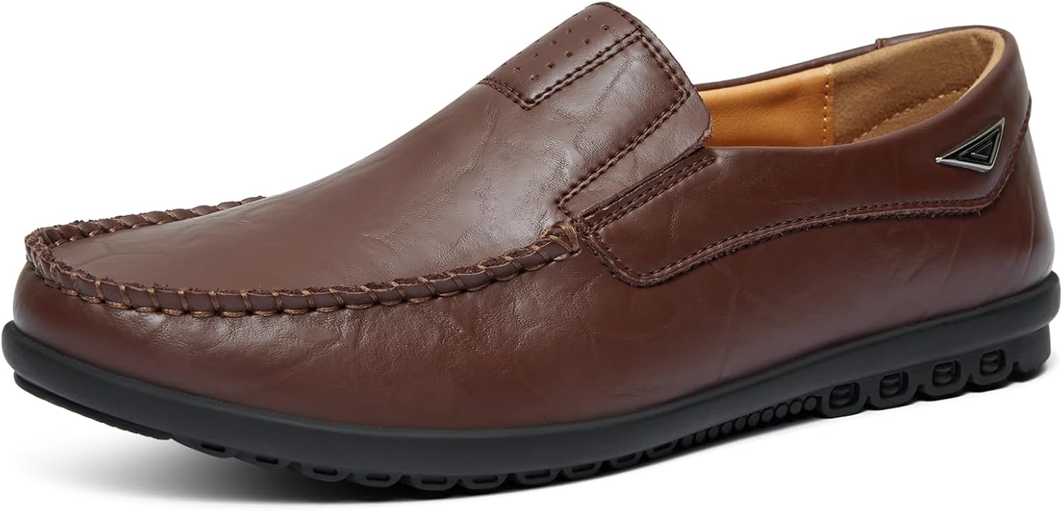 

Мужские повседневные кожаные модные слипоны Go Tour, темно-коричневый