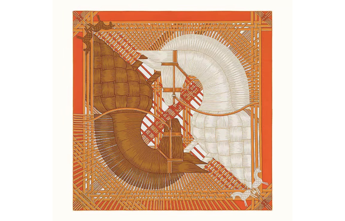 

Шарф Carres от Hermès, б/у, 2020-х годов HERMES, Orange