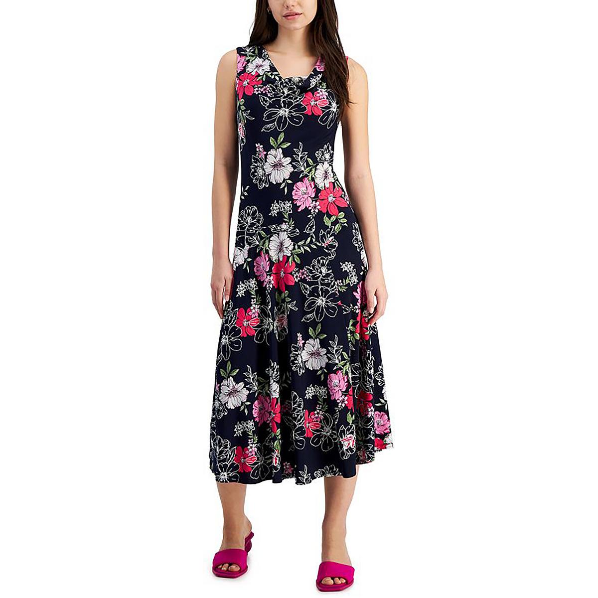 

Платье макси для женщин Petites Slouchy Long Signature By Robbie Bee, цвет navy multi