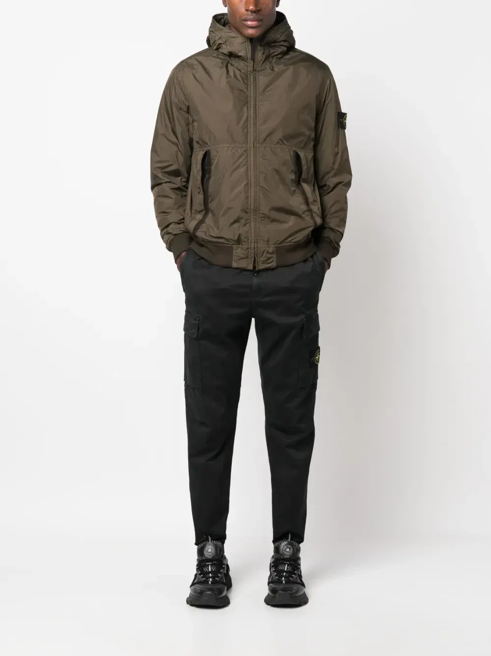 Куртка на молнии с нашивкой Compass Stone Island, зеленый — фото 2