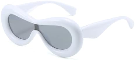 

Ретро-солнцезащитные очки конфетных цветов для женщин, модные, с широкими дужками, в стиле панк, солнцезащитные очки UV400, белые и серые, один размер MTZJH, One Color