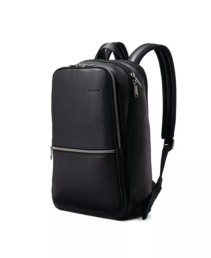 

Классический кожаный узкий рюкзак Samsonite, черный